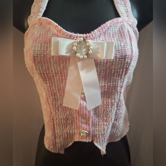 SHEIN Light Pink Knit Tank Top - Picture 2 of 6